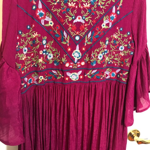 Umgee Boho Embroidered Flutter Sleeves E1-1580 - Picture 2 of 8